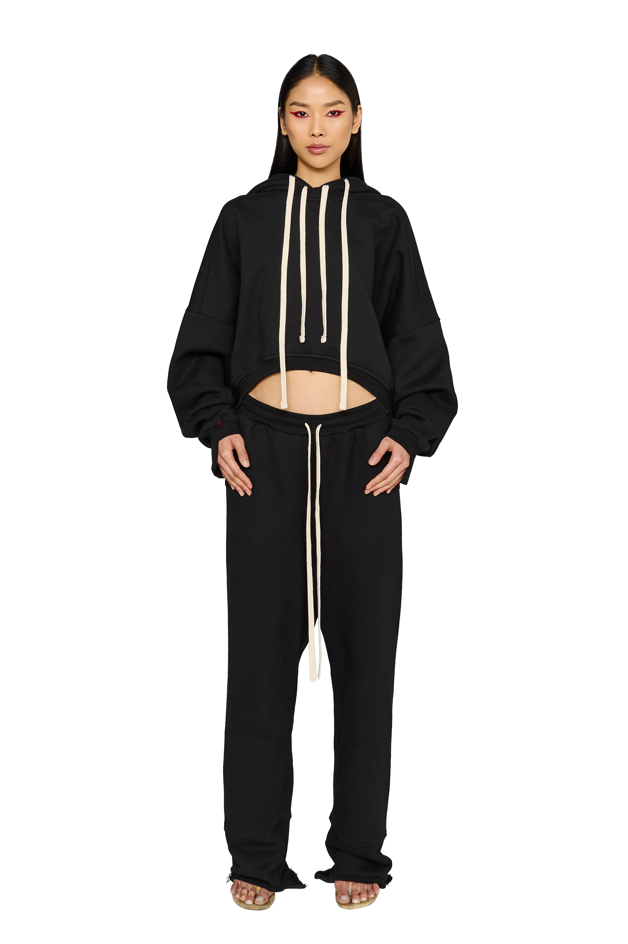 Asymmetric, Drop Crotch Tracksuit Bottoms - Carbon