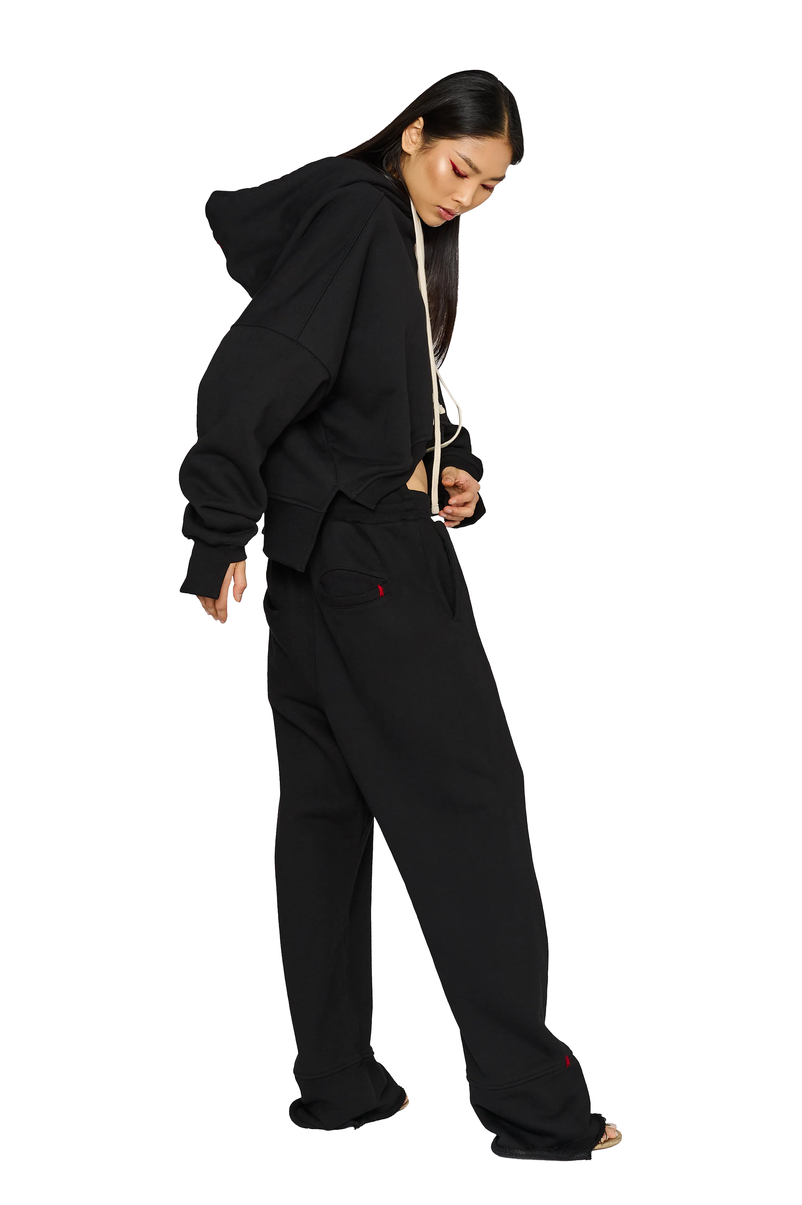 Asymmetric, Drop Crotch Tracksuit Bottoms - Carbon - Image 4