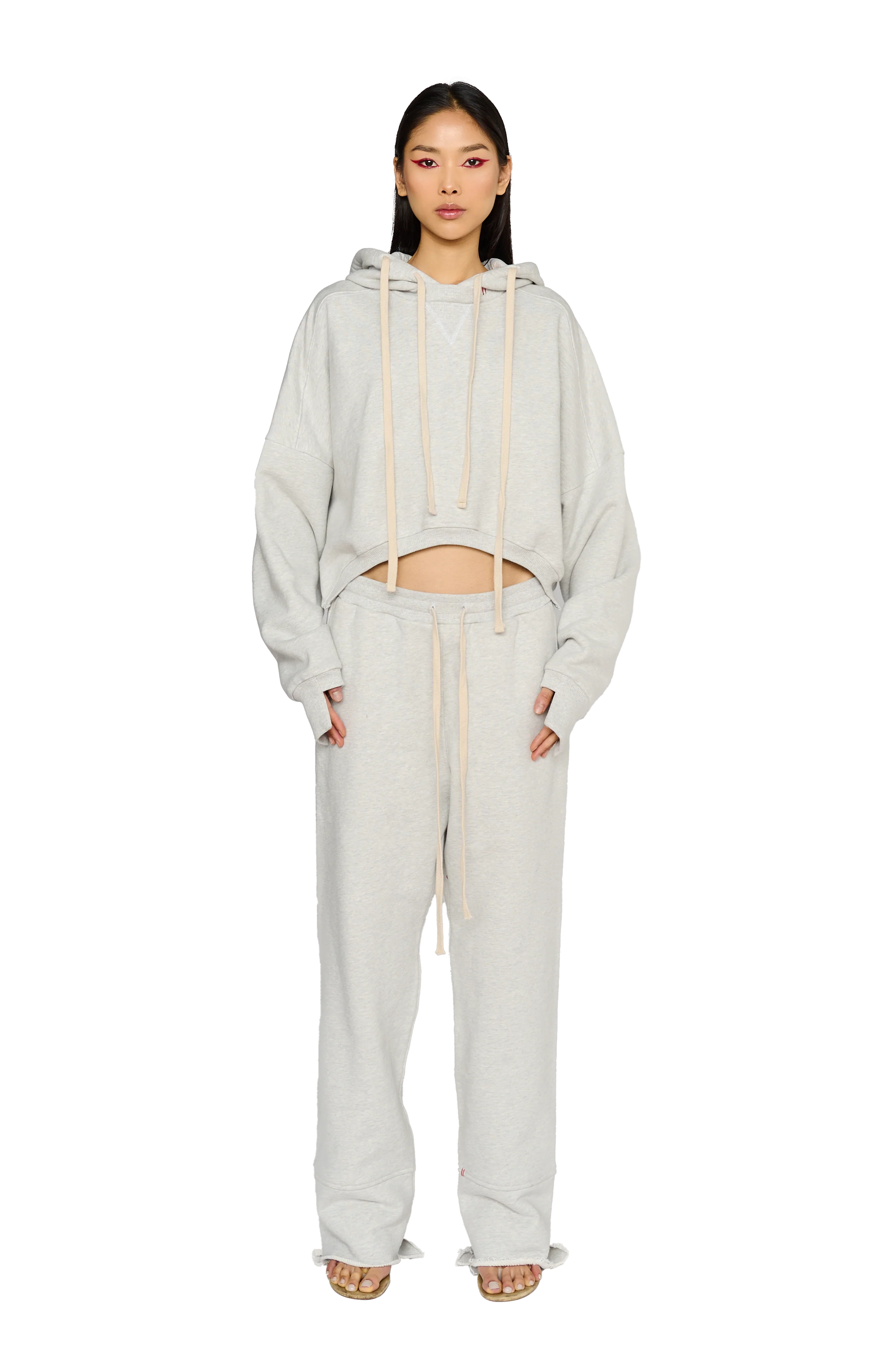 Asymmetric, Drop Crotch Tracksuit Bottoms - Cloud