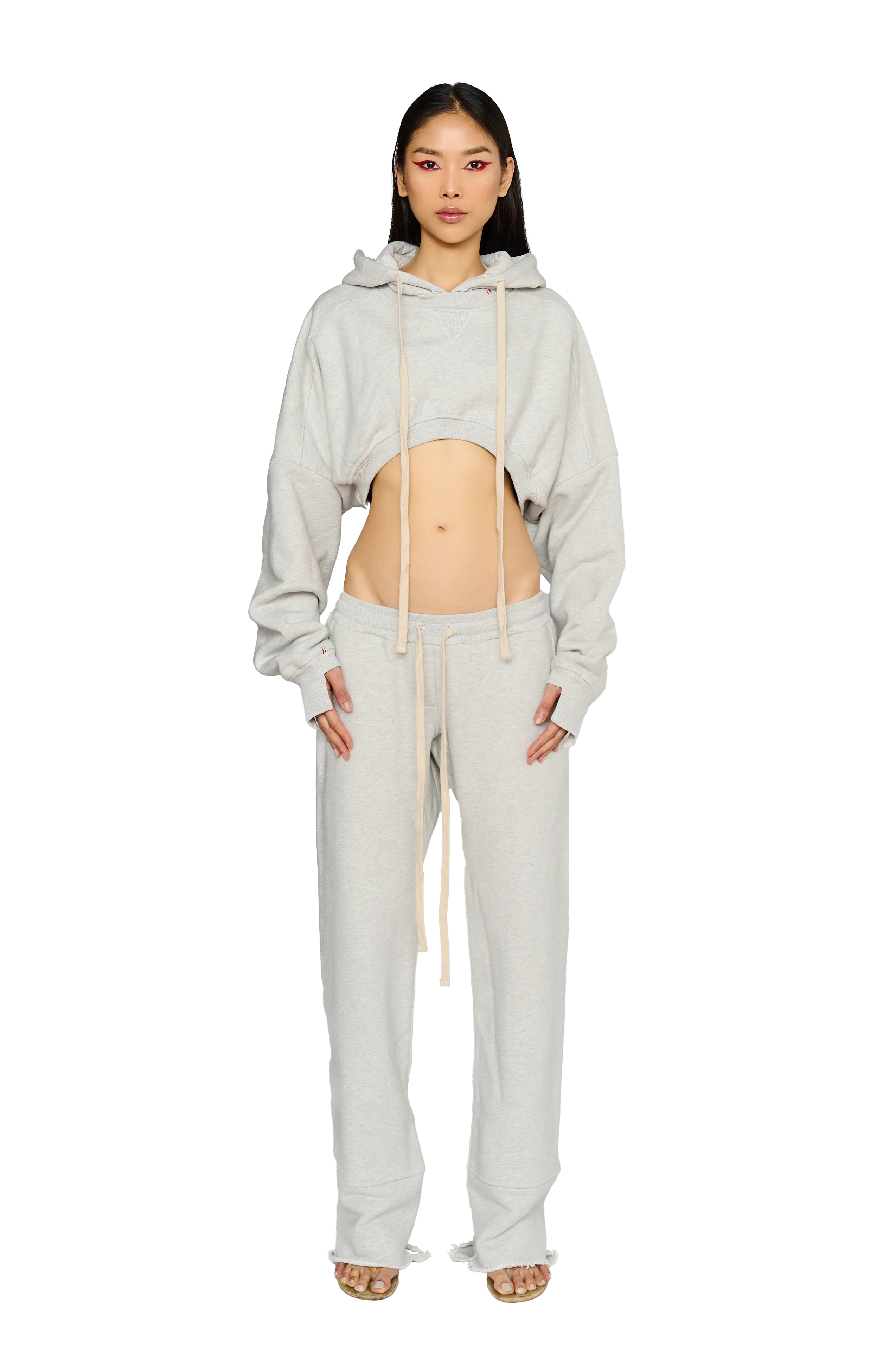 Asymmetric, Fitted Crotch Tracksuit Bottoms - Cloud