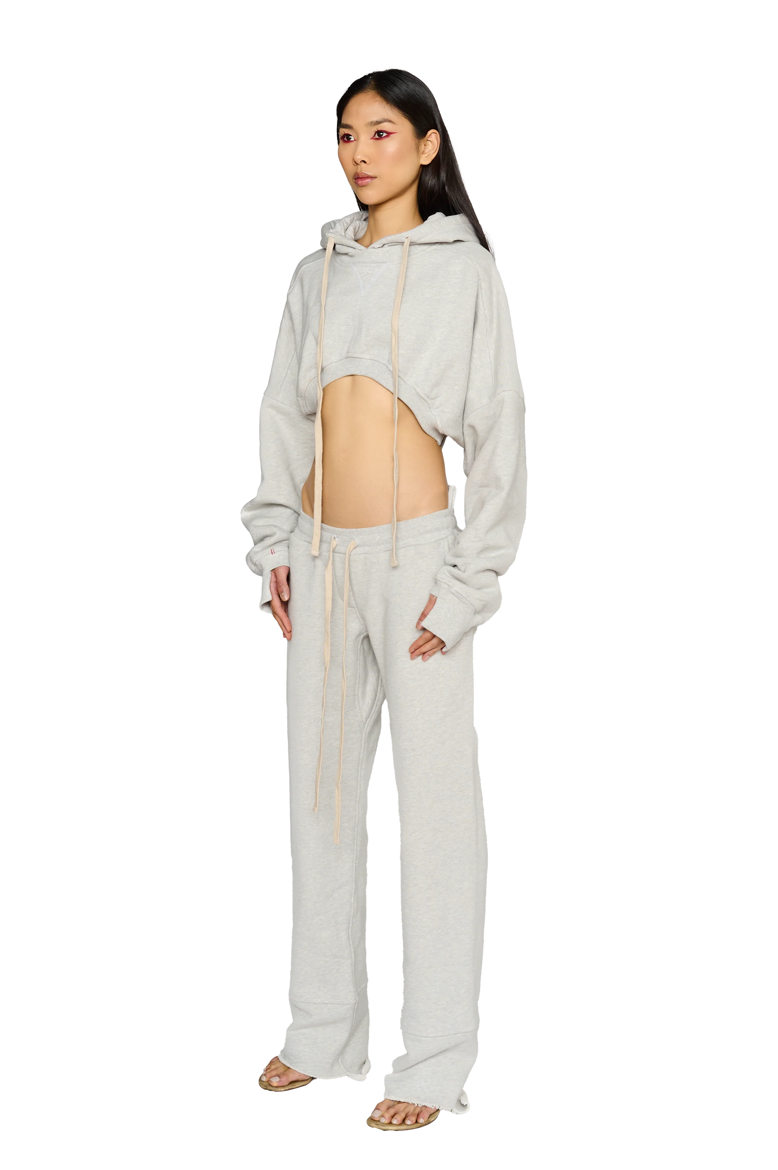 Asymmetric, Fitted Crotch Tracksuit Bottoms - Cloud - Image 2