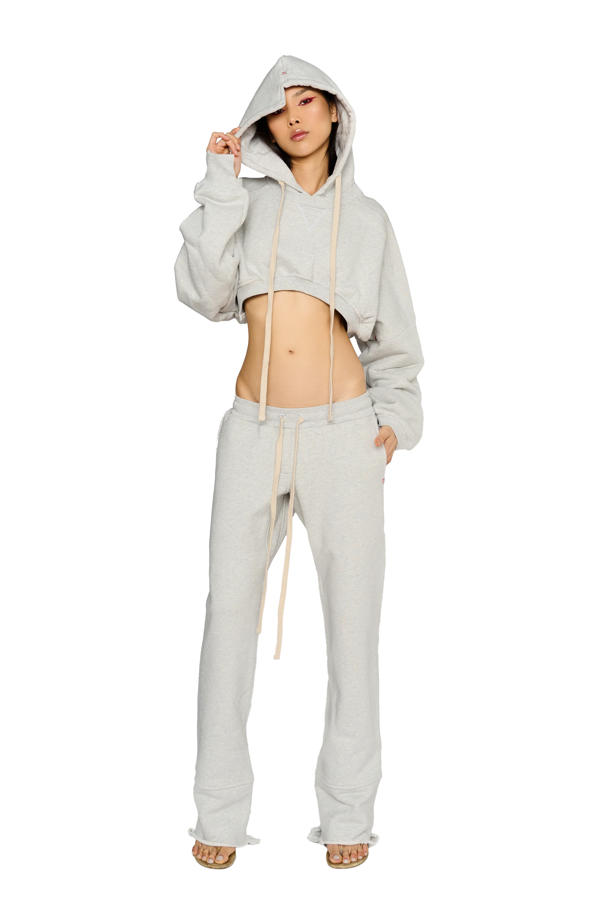 Asymmetric, Fitted Crotch Tracksuit Bottoms - Cloud - Image 4