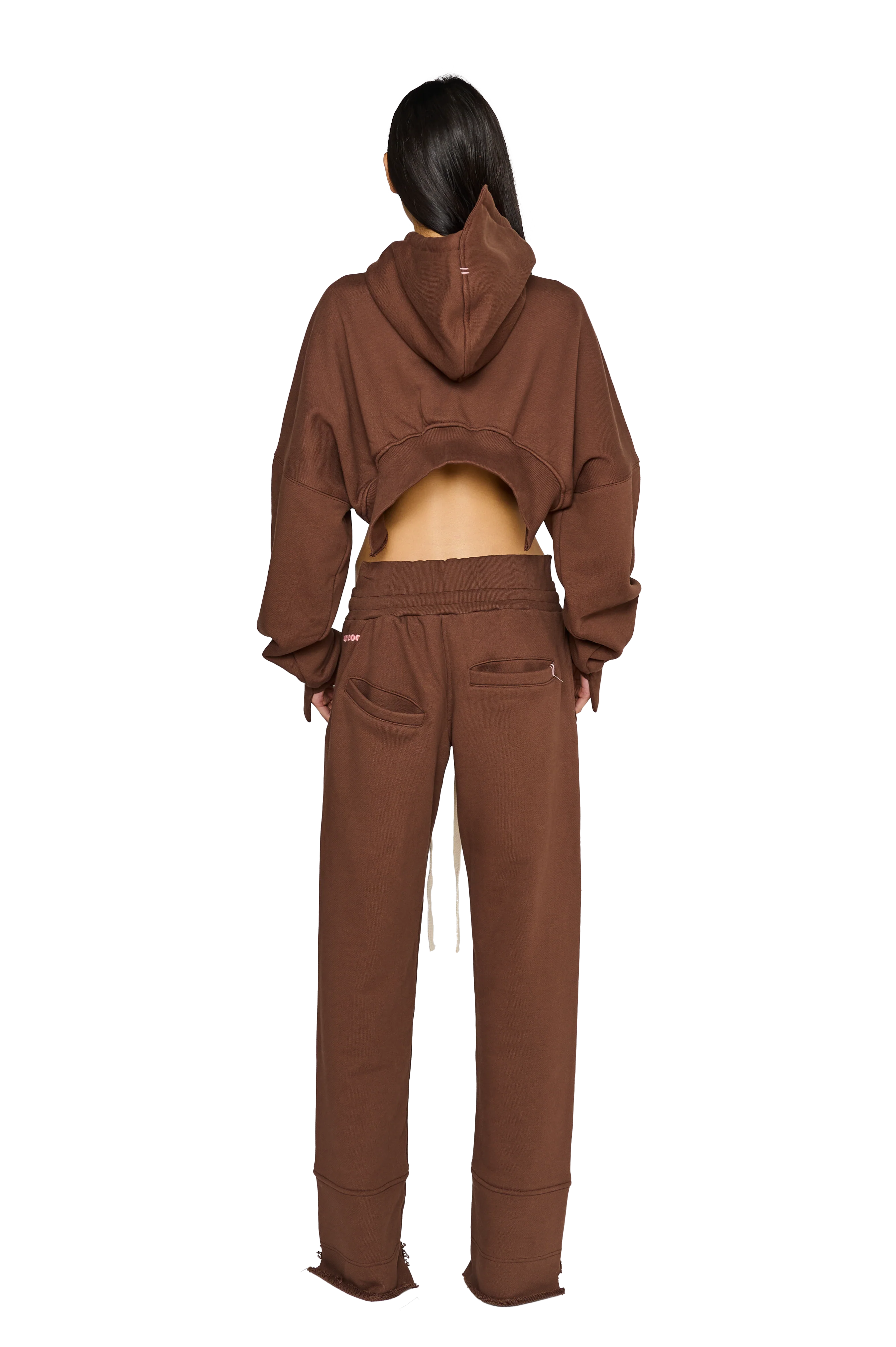 Cropped, Asymmetric Hoodie - Teddy - Image 3