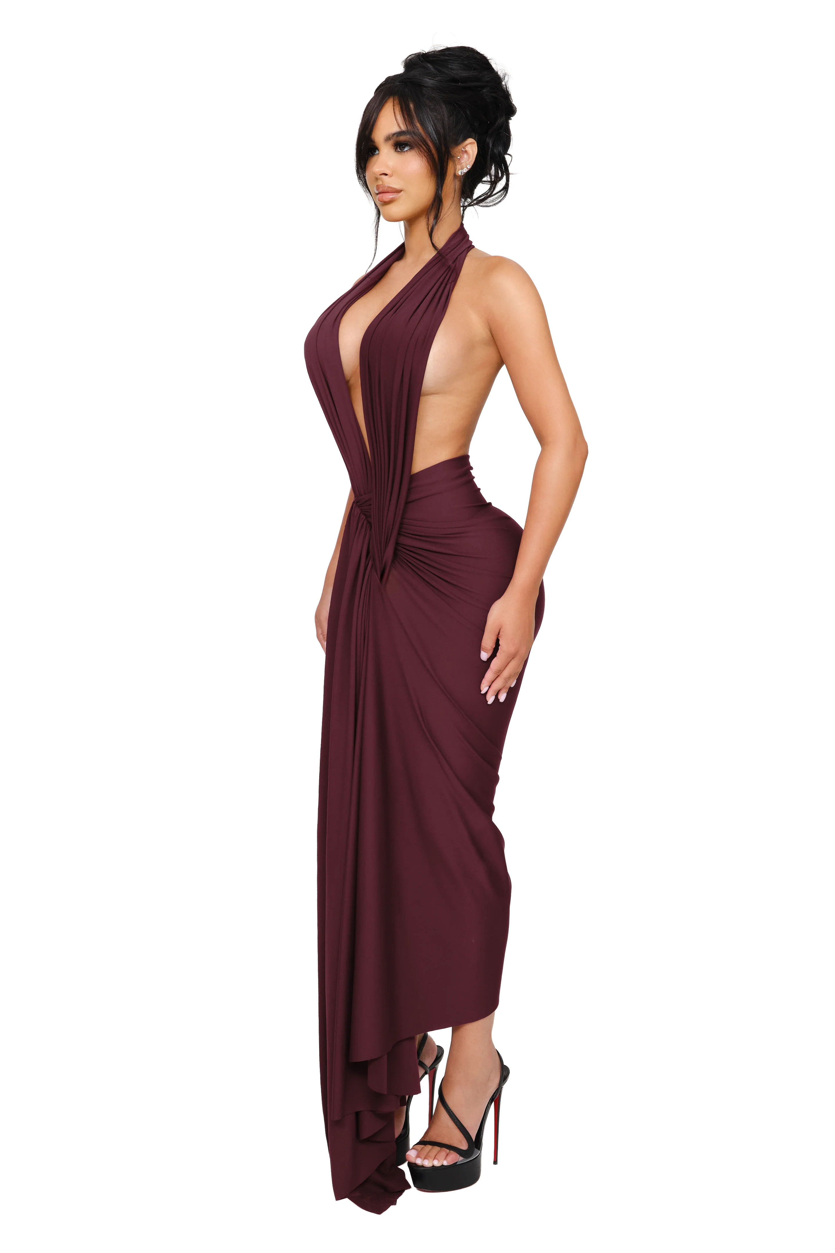 Dionè Halter Midi Dress - Chianti Stain - Image 2