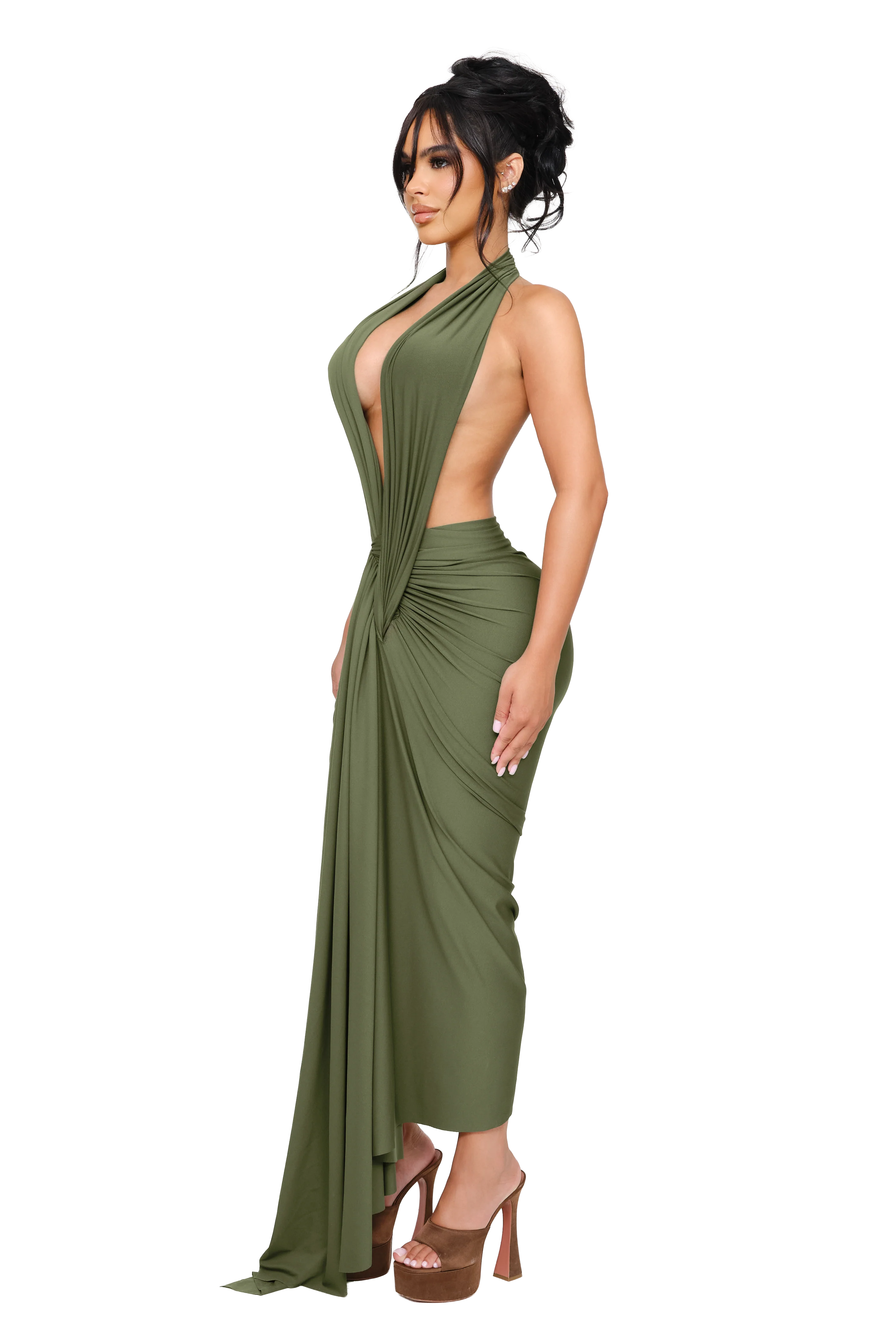Dionè Halter Midi Dress - Vine Slip - Image 2