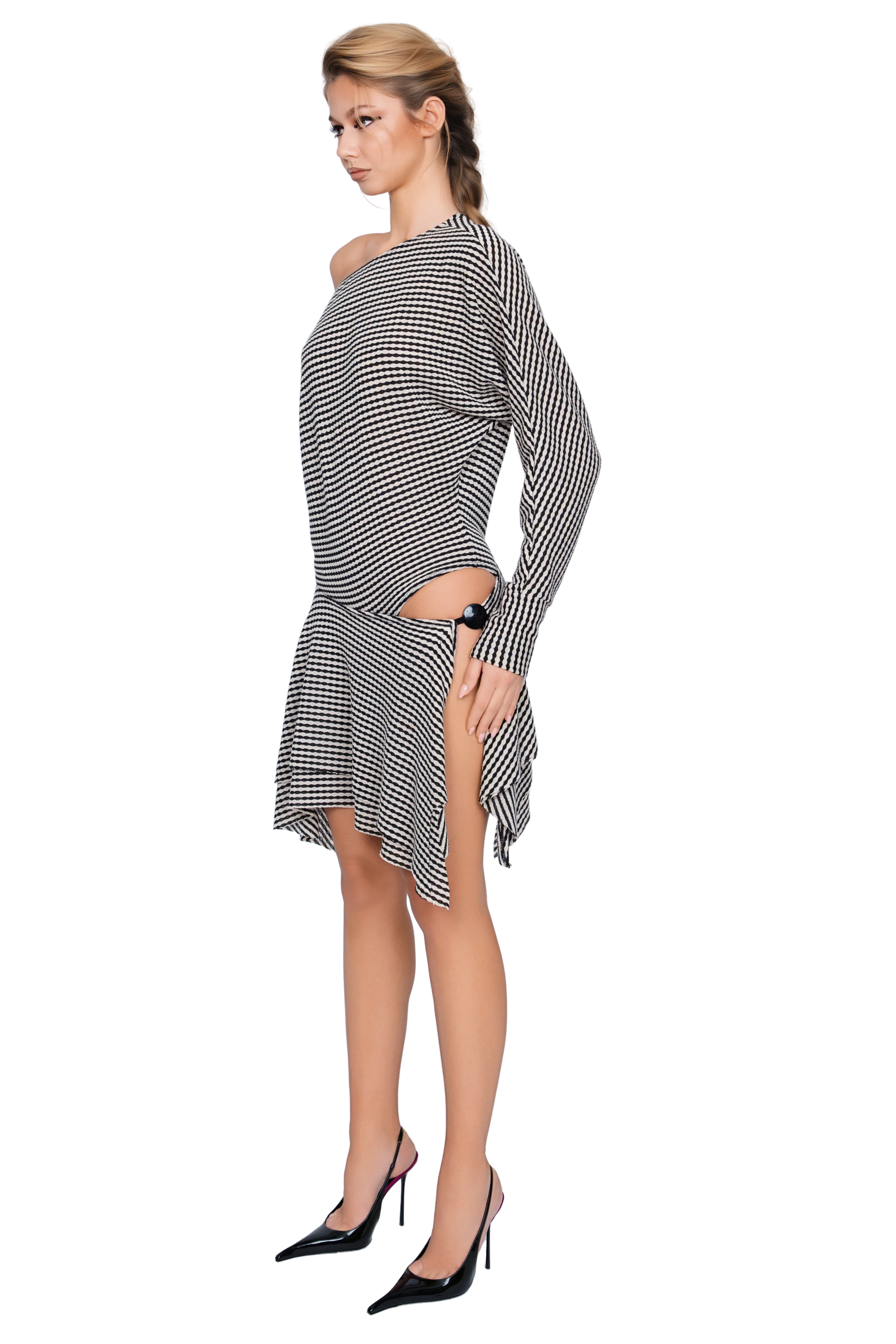 Falzarego Skater Dress - Ribbed Noir - Image 2
