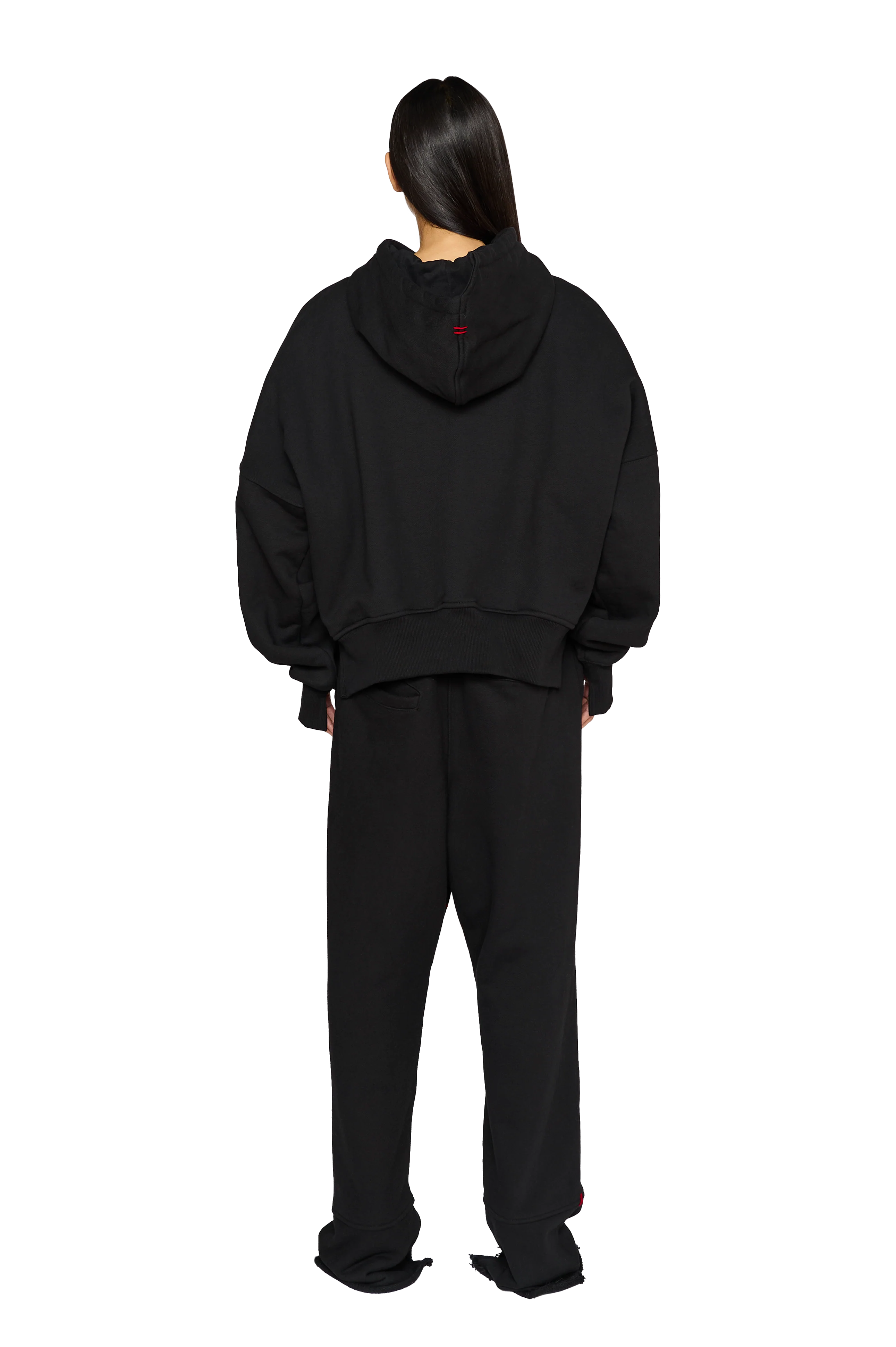 Full Length, Crew Neck Hoodie - Carbon - Image 3