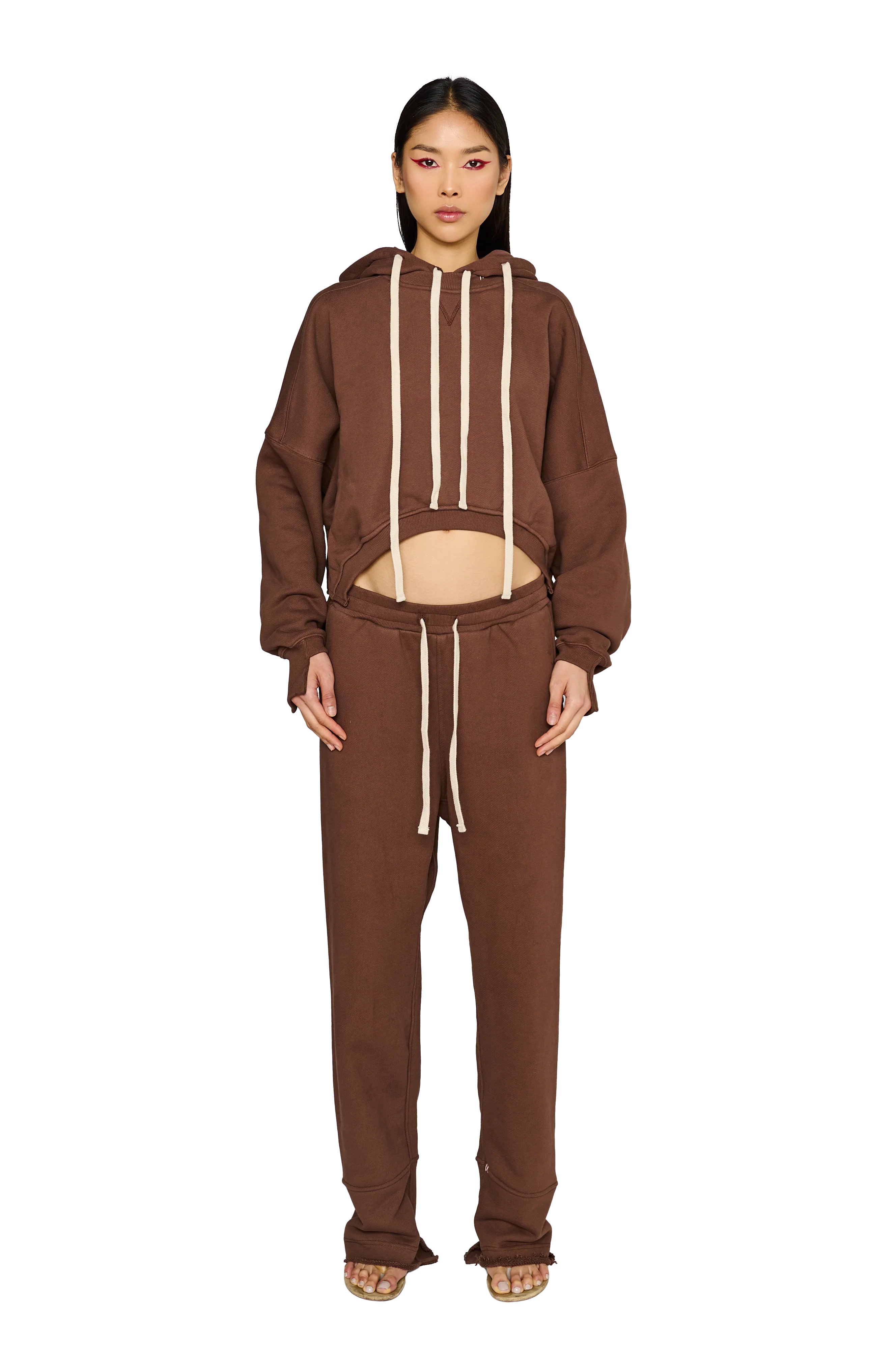 Full Length, Crew Neck Hoodie - Teddy