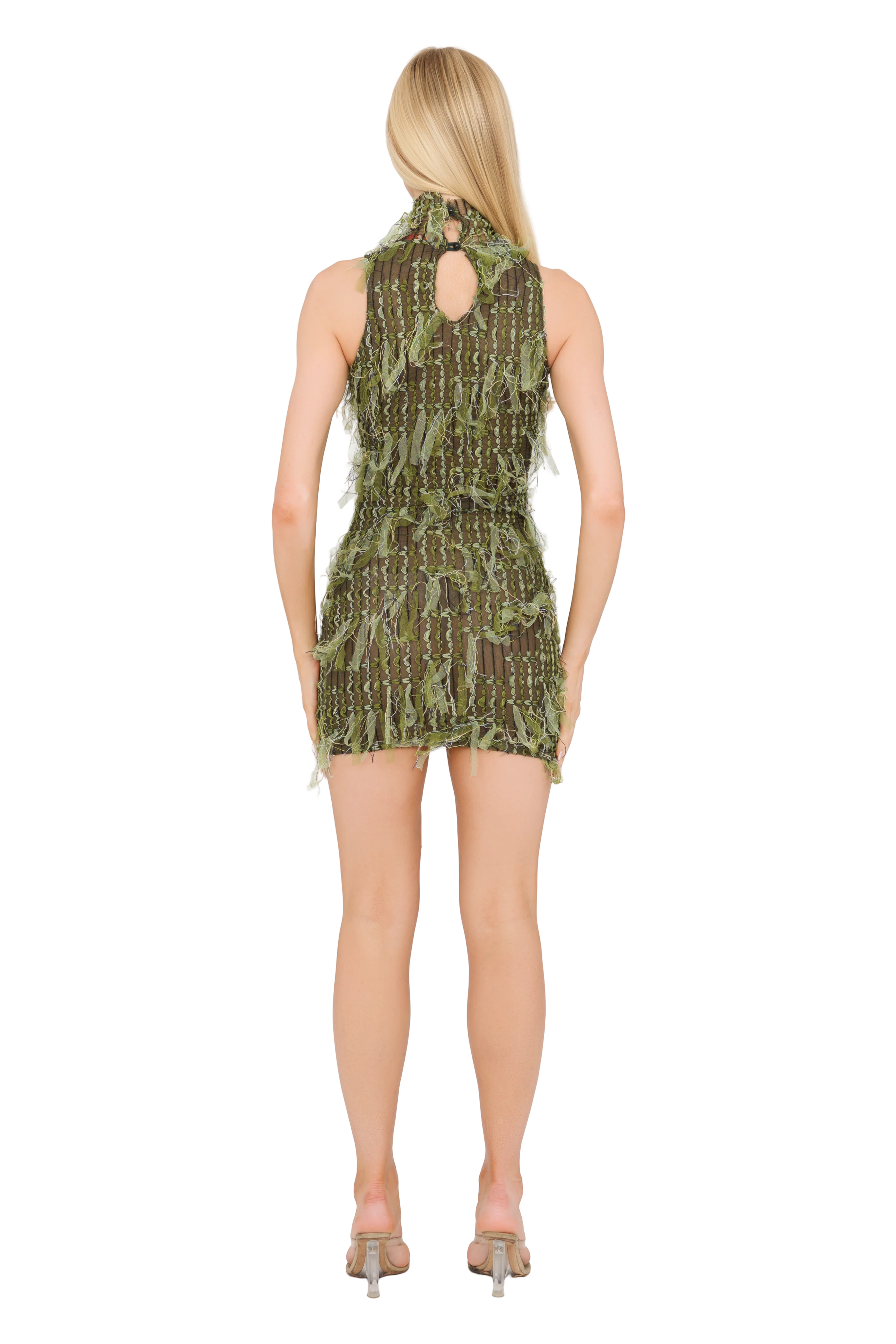 Kaia Mini Dress - Moss Green - Image 3