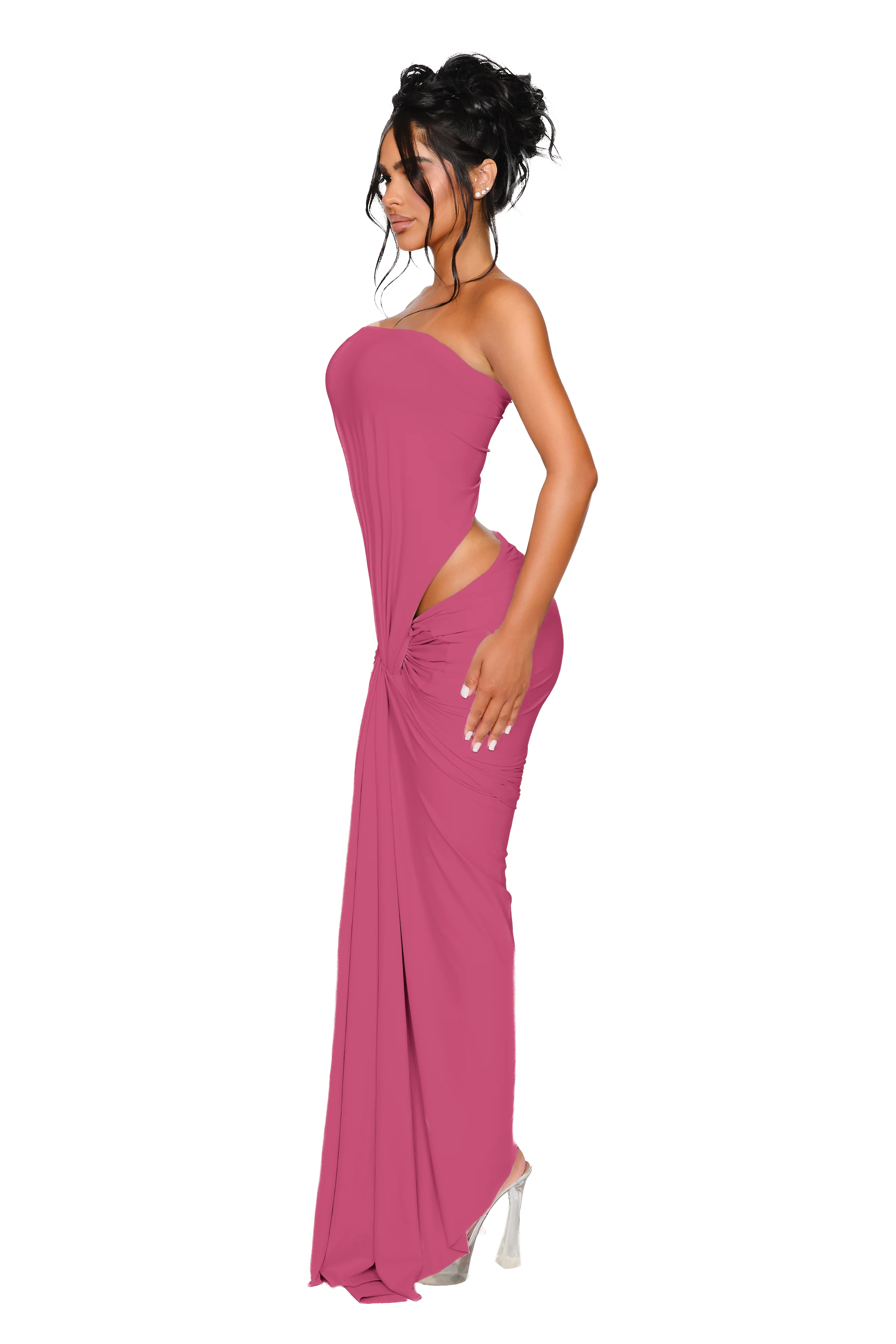 Kali Knot Dress - Berry Plush - Image 2