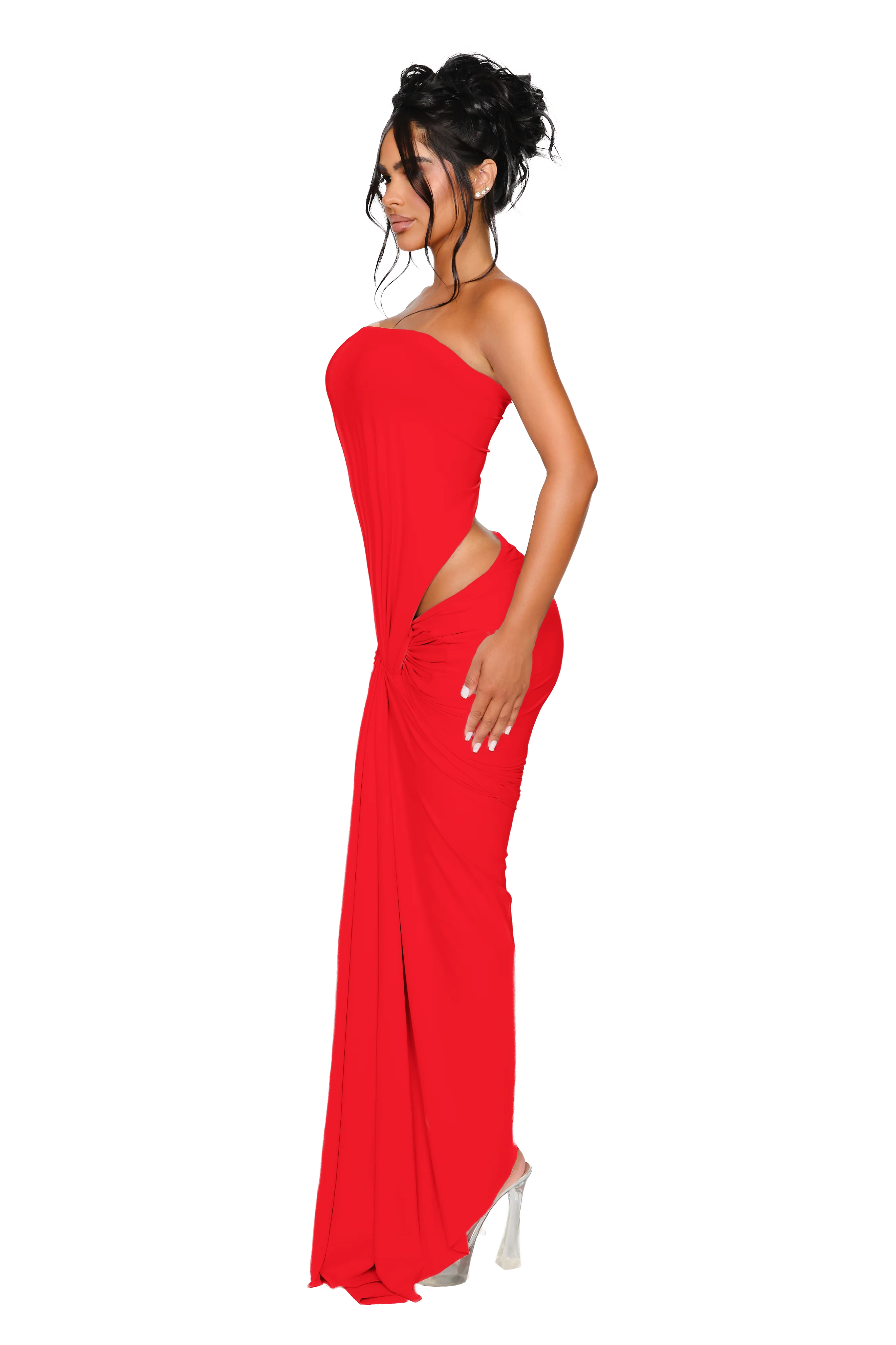 Kali Knot Dress - Flame Red - Image 2