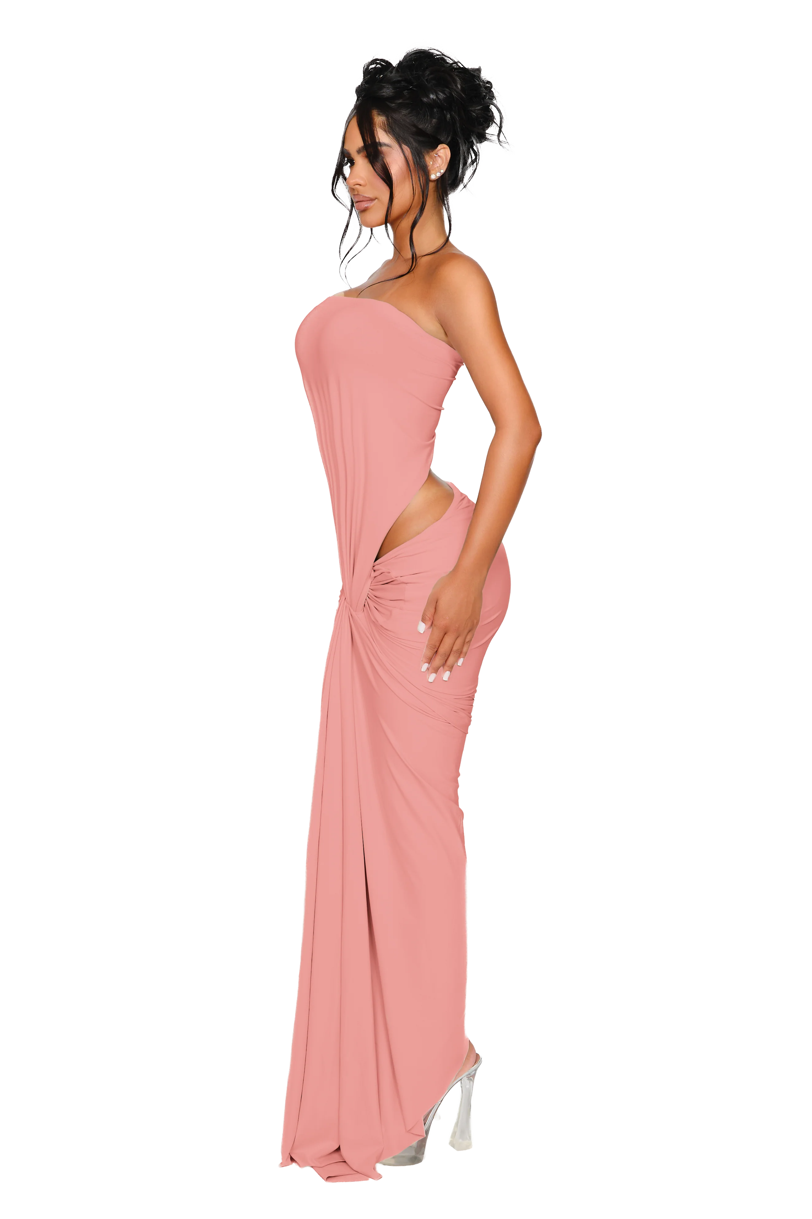 Kali Knot Dress - Peach Parfait - Image 2