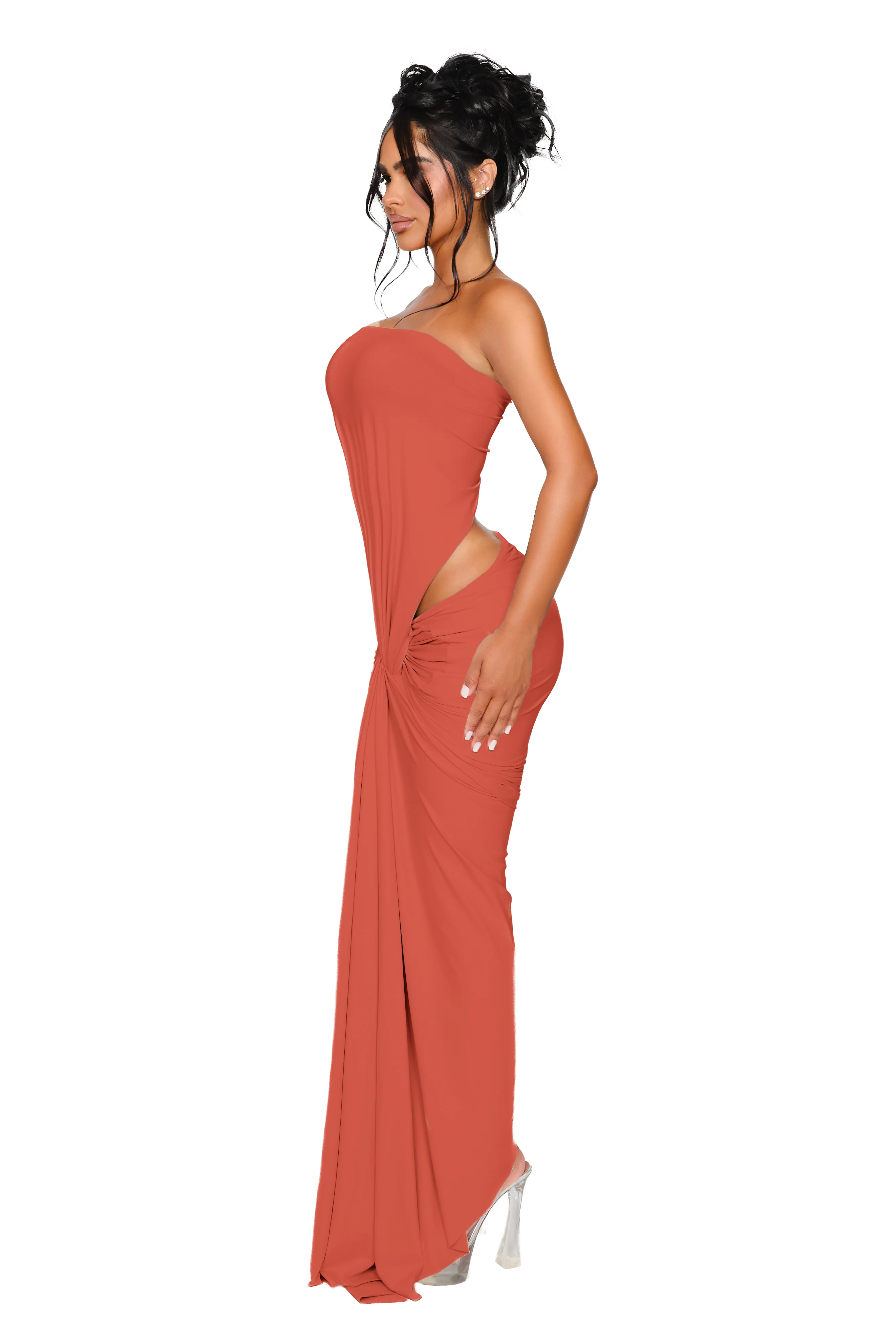 Kali Knot Dress - Terracotta Glow - Image 2