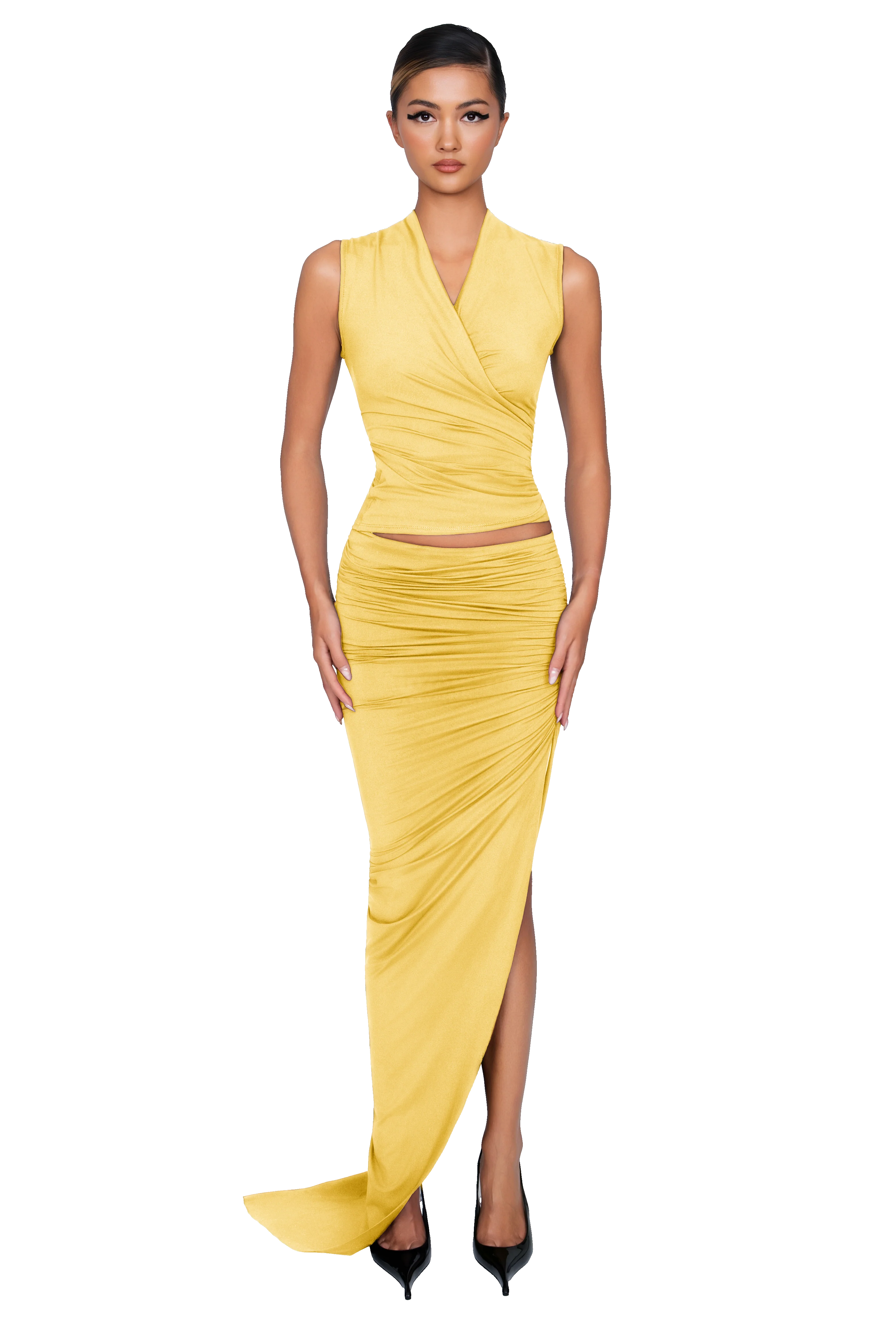 Loma Draped Maxi Skirt - Sunflower