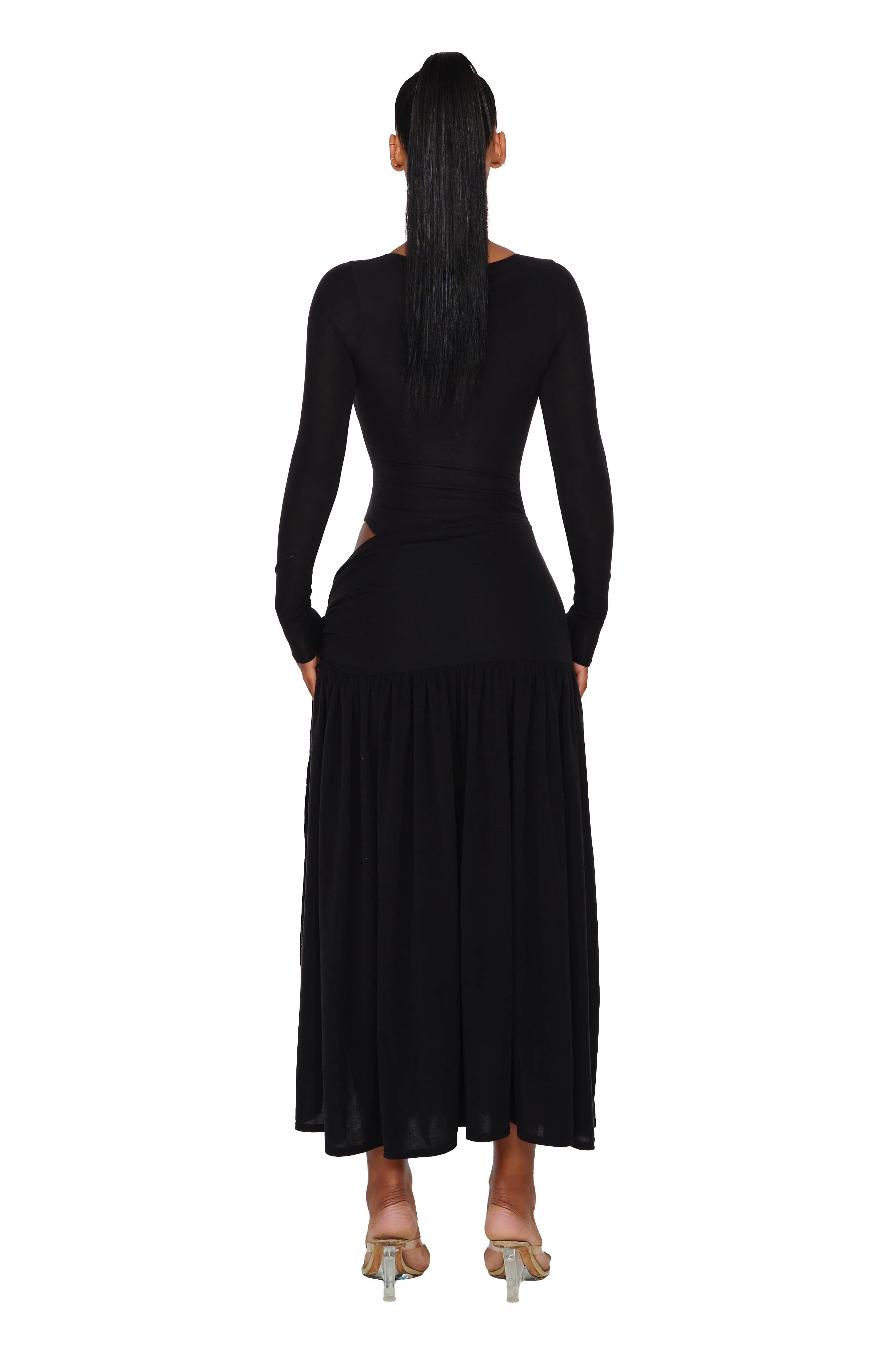 Long Sleeved Knit Atacama Dress - Black Bear - Image 3