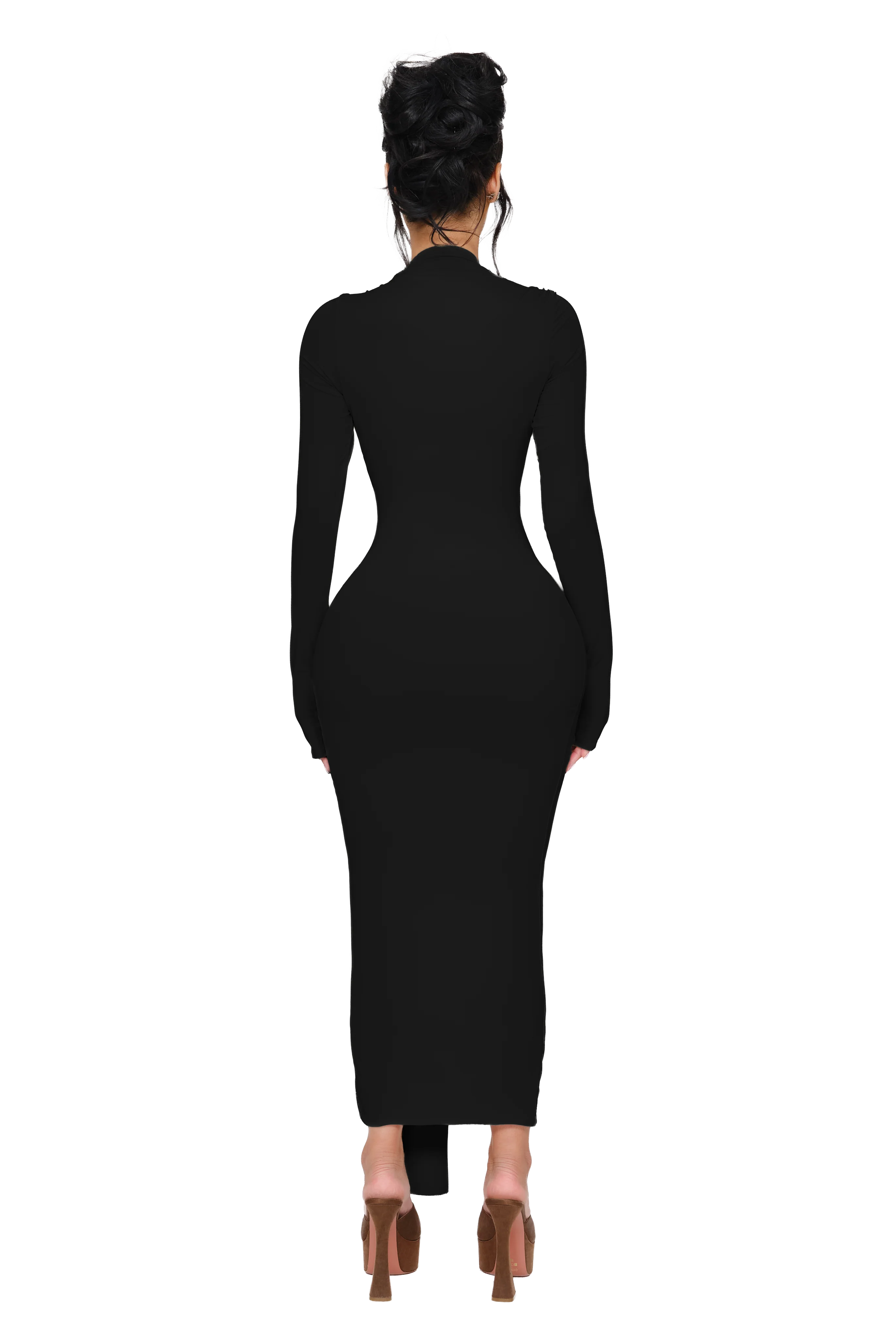Noxra Deep Plunge Dress - Black - Image 3