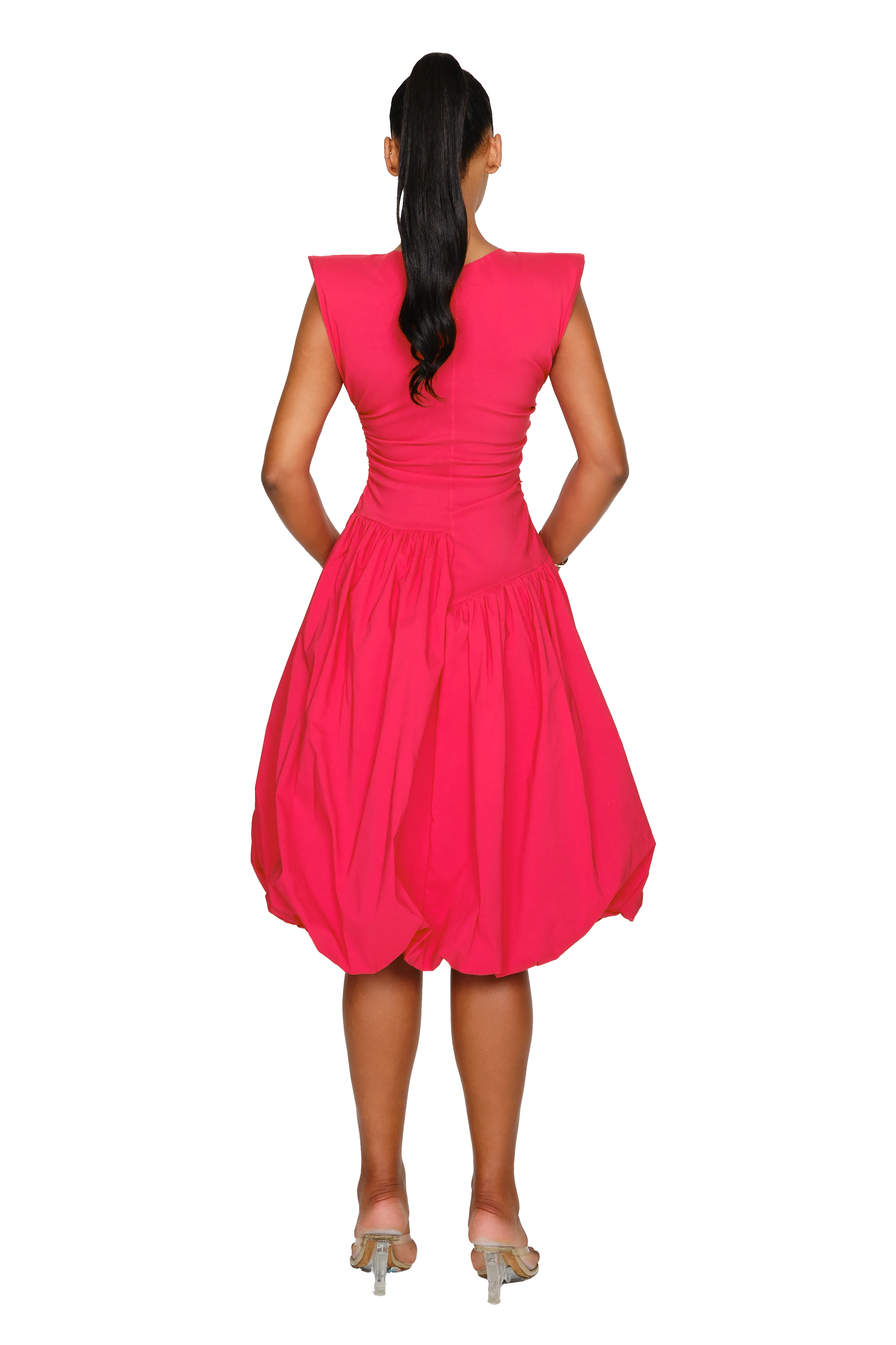 Takla Midi Dress - Hot Hibiscus - Image 3