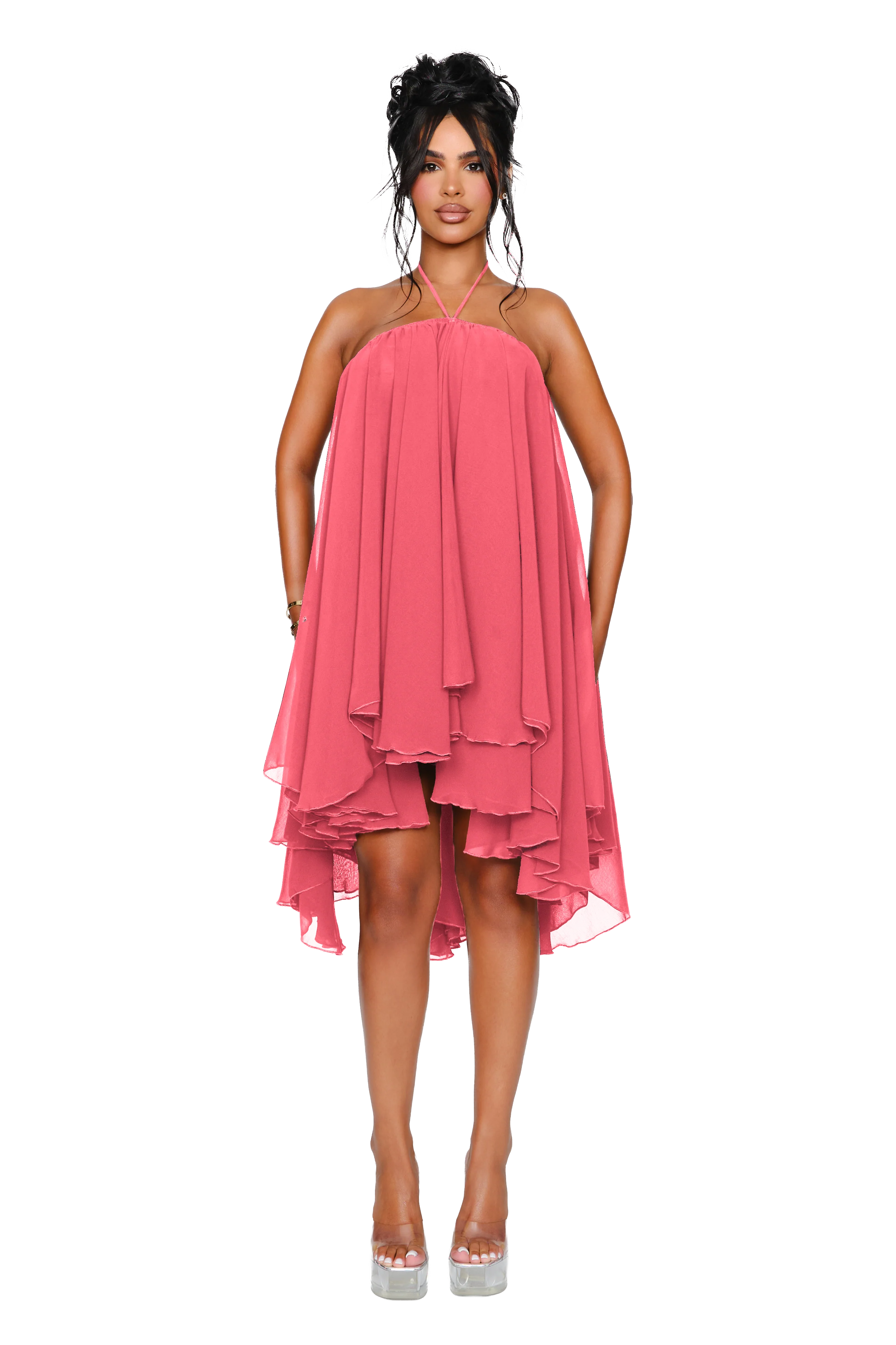 Thar Dress - Hot Coral