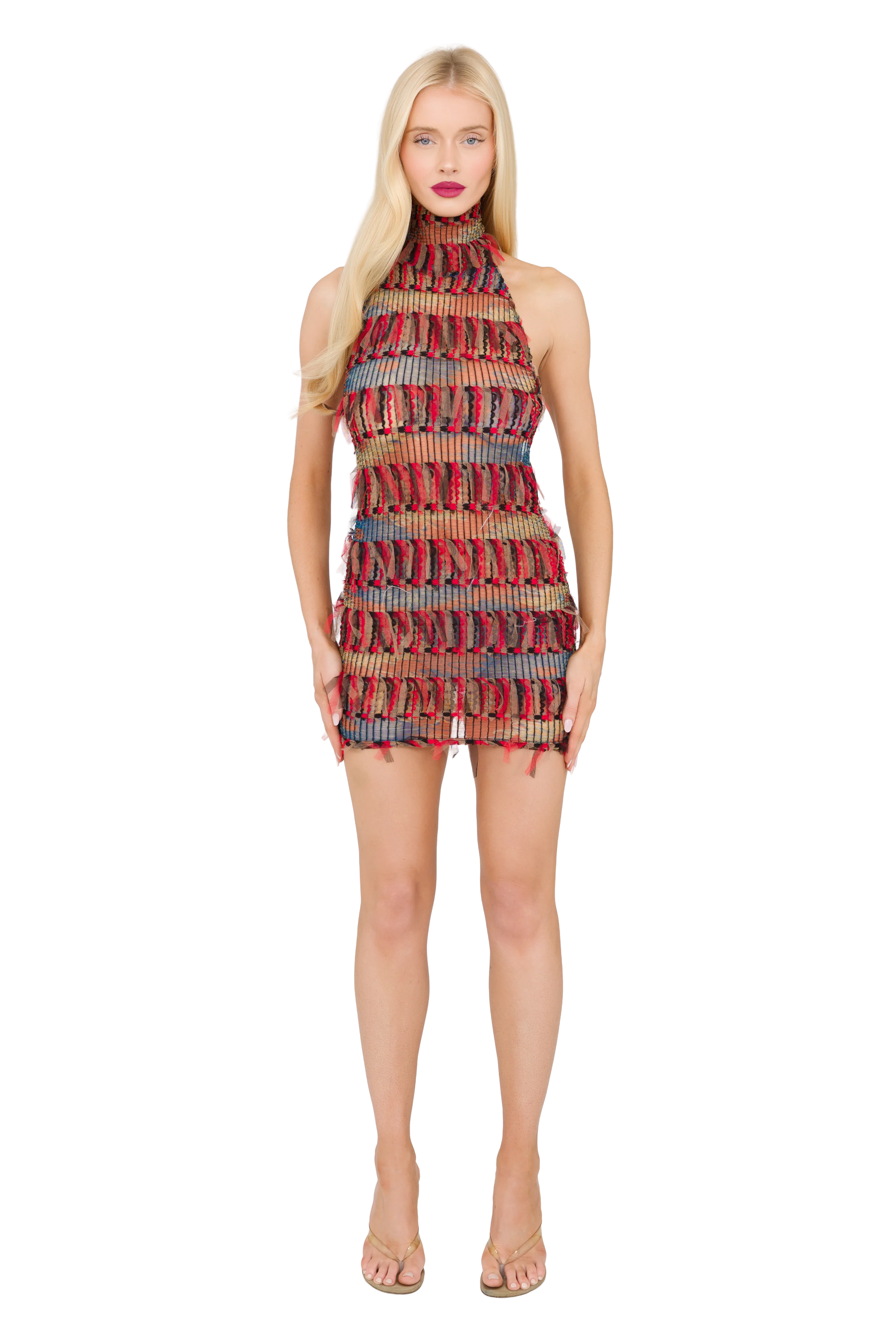 Zena High Neck Mini Dress - Red Tape