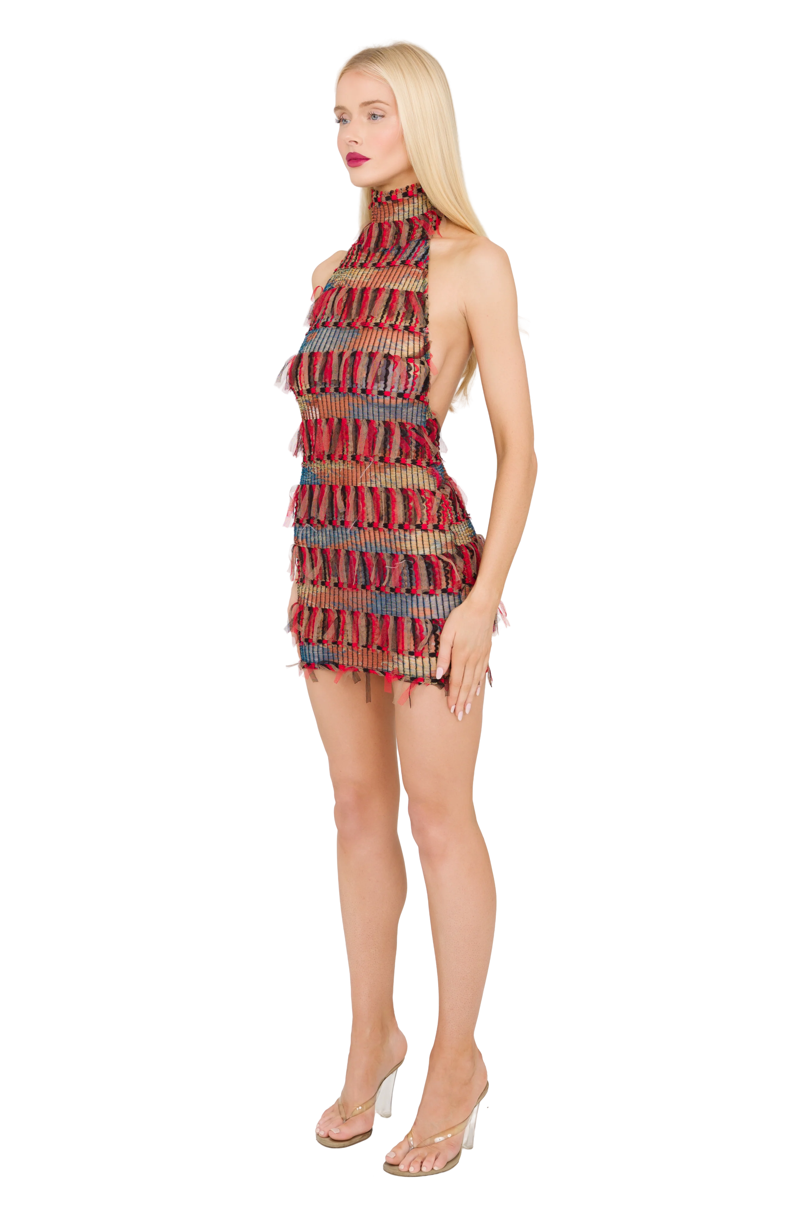 Zena High Neck Mini Dress - Red Tape - Image 2